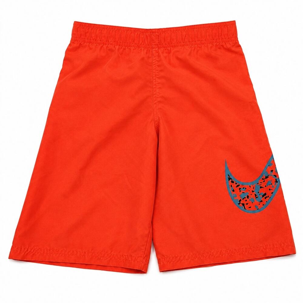 Nike Boys Swim Trunks Size Medium (9–11 Years) Bright Coral Orange Swoosh Board